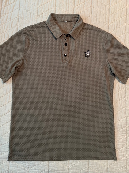 Other - Men's Tan Polo Shirt with Embroidered Logo